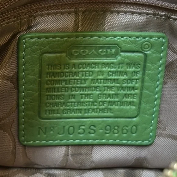 Coach Green Leather Shoulder Bag Y2K - Picture 3 of 5